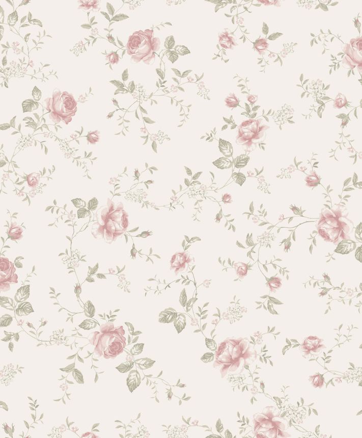 Tapéta falra, fehér, virágok, rózsák, 6928, Newbie Wallpaper, Boråstapeter