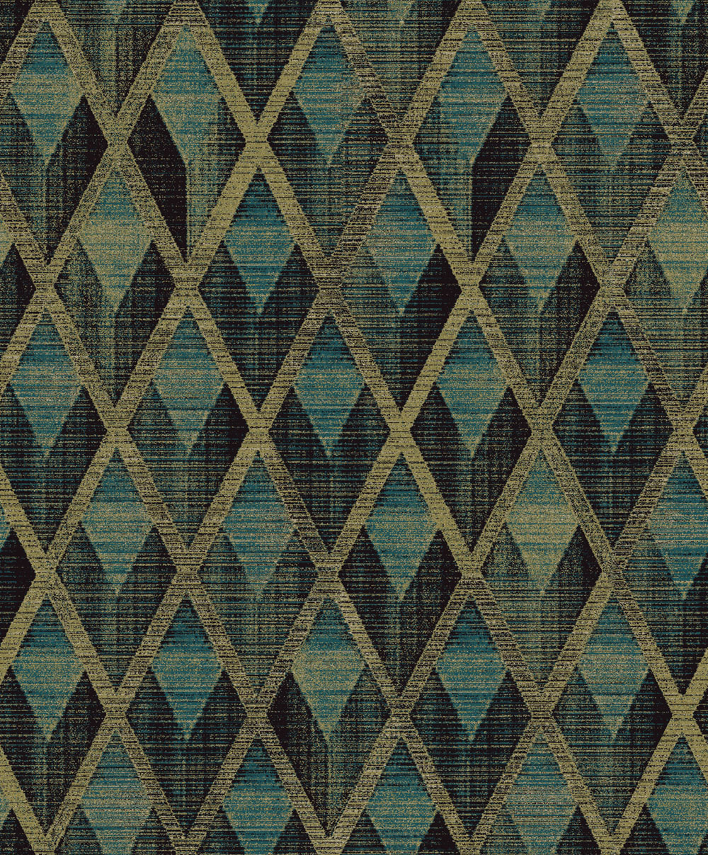 Tapéta, zöld-arany, geometrikus, CAB503, The Texture Book, Masureel