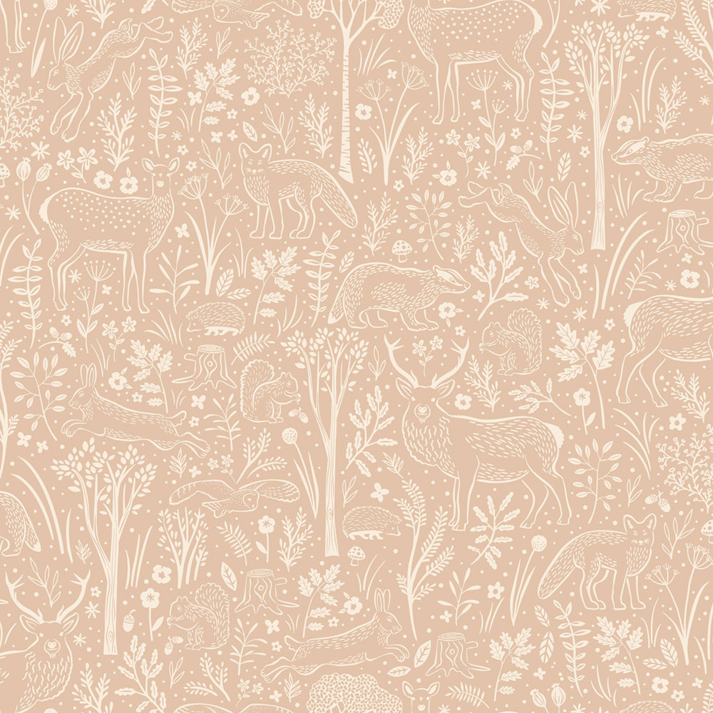 Tapéta, rózsaszín, erdei állatok, LD3418, Little Dreamers, Grandeco