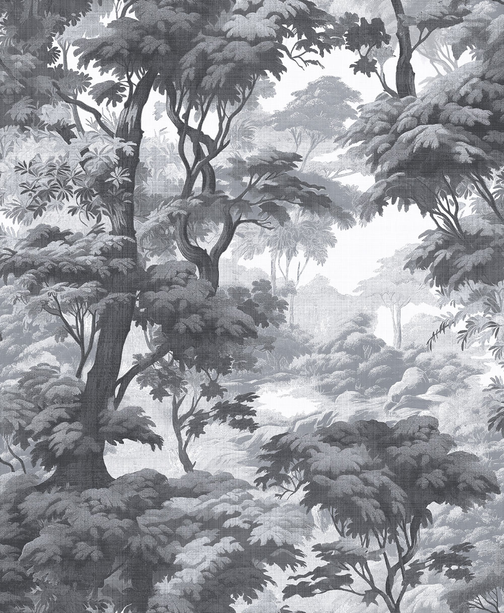 Tapéta, szürke-fekete, erdő, fák, 127930, Arboretum, Graham Brown Premium