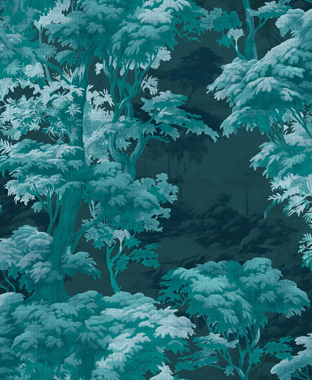 Tapéta, kék-zöld, erdő, fák, 127936, Arboretum, Graham Brown Premium