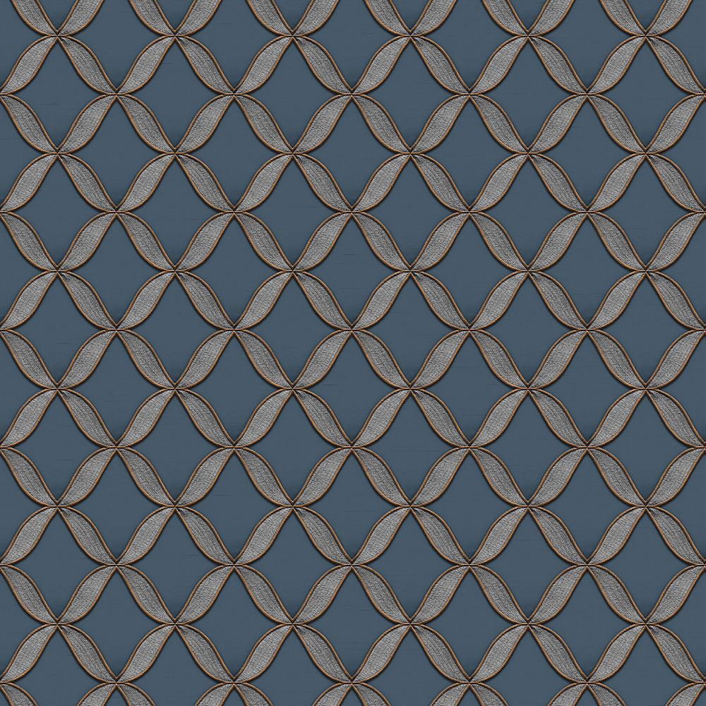 Luxus kék vlies tapéta szövet textúrával FT221227, Fabric Touch, Design ID