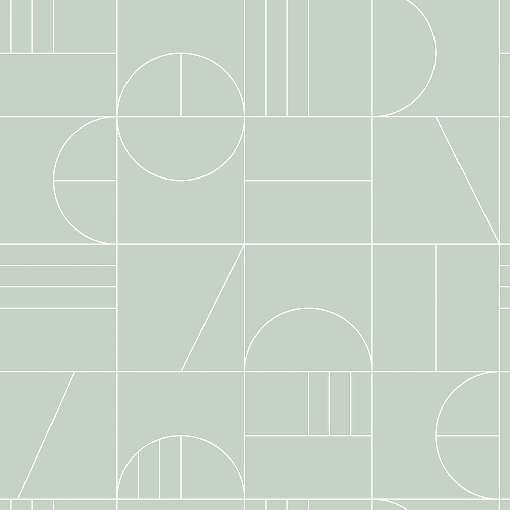 Zöld vlies fali tapéta, geometriai minta 139209, Art Deco, Est