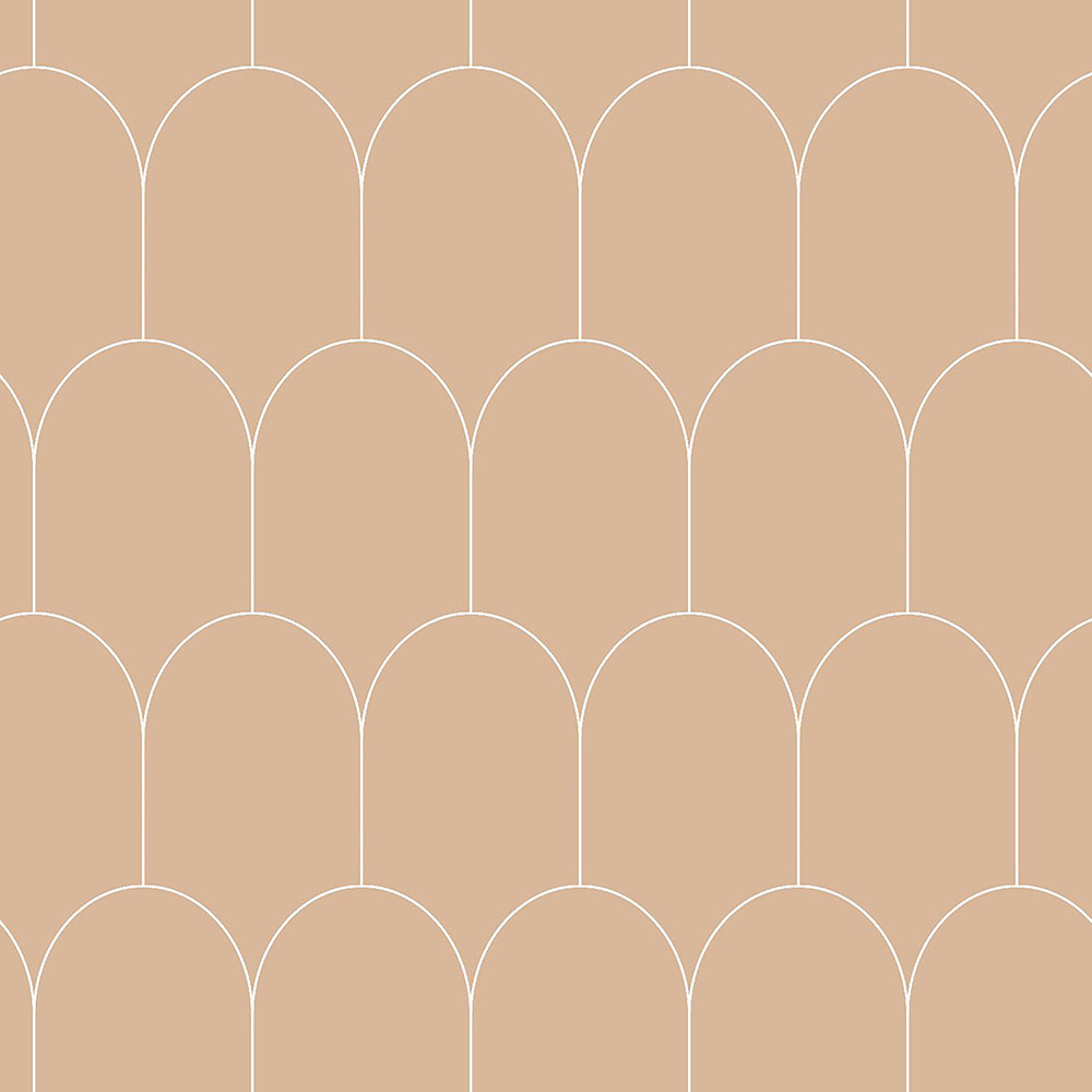 Bézs vlies tapéta, geometrikus ívminta 139203, Art Deco, Esta
