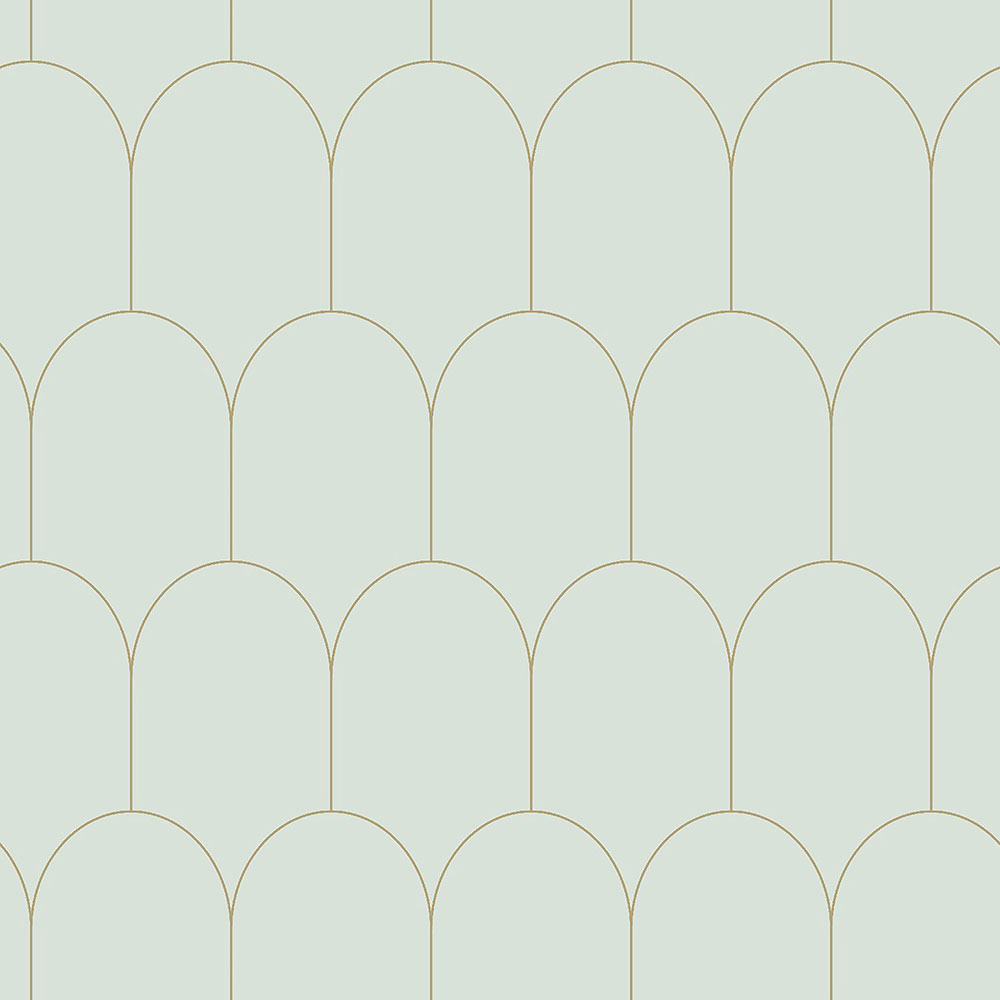 Mentol vlies tapéta, geometrikus ívminta 139202, Art Deco, Esta