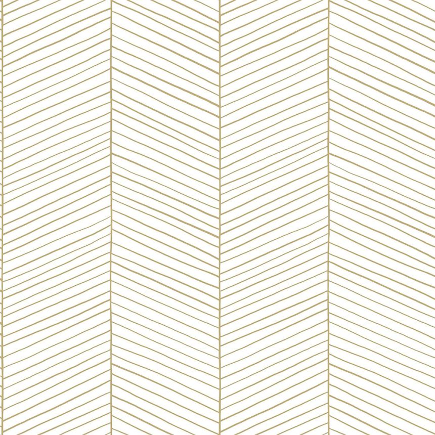Fehér-arany vlies csíkos tapéta 139135, Art Deco, Esta