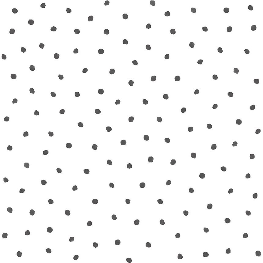 Fehér vlies tapéta fekete polka pontokkal138934, Little Bandits, Black & White, Esta