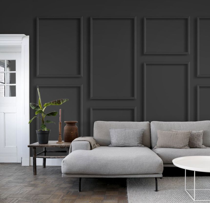 Vlies fotótapéta 3d fekete falburkolat 158940, 300x300cm, Black & White, Esta