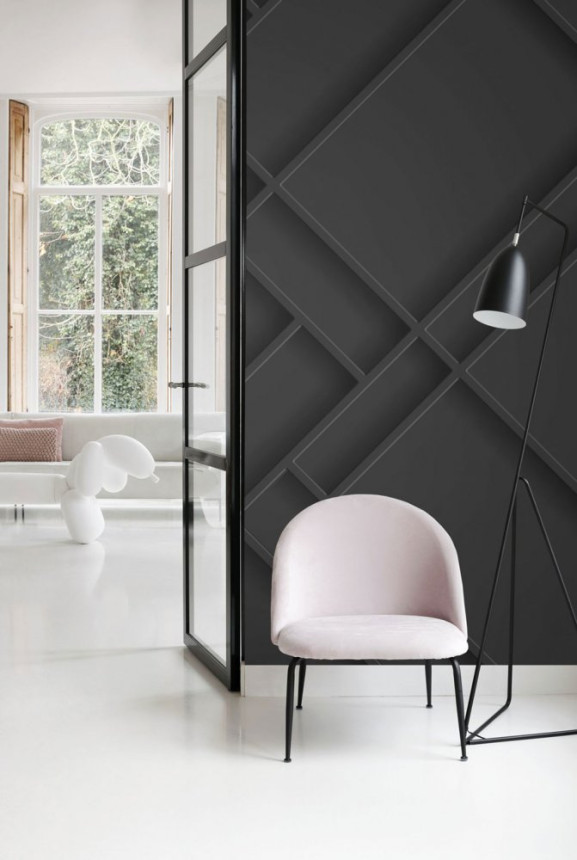 Vlies fotótapéta 3D fekete panel 158937, 200x300cm, Black & White, Esta