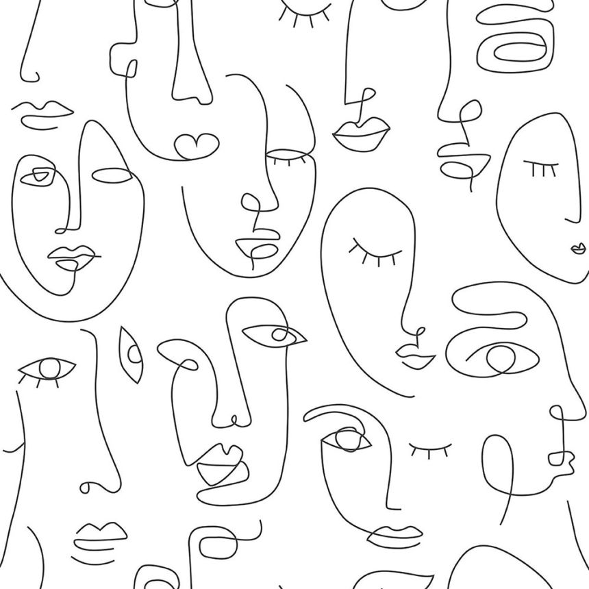 Fekete-fehér grafikus vlies tapéta Arcok 139145, Black & White, Esta