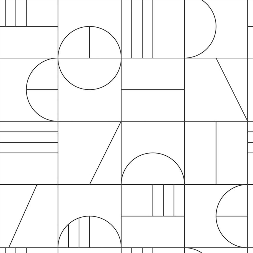 Fehér-fekete geometriai vlies tapéta 139142, Black & White, Esta