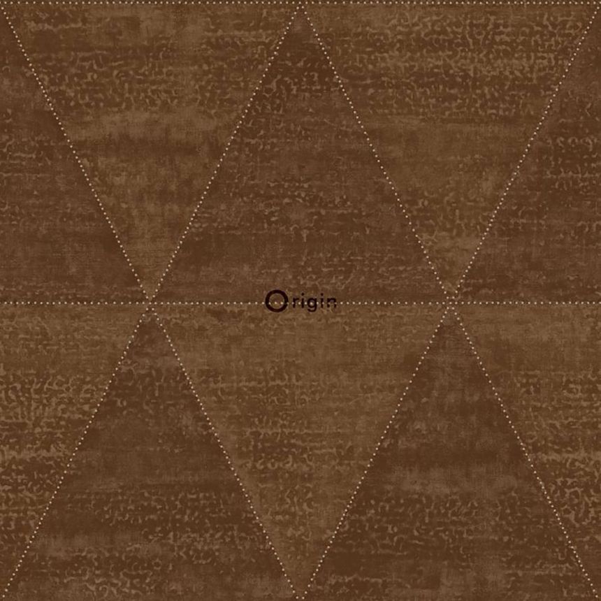 Vlies barna tapéta, fém háromszögek utánzata 337604, Matières - Metal, Origin
