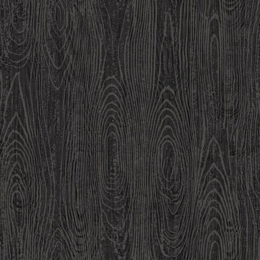 Fekete félfényes vlies tapéta famintás 347558, Matières - Wood, Origin