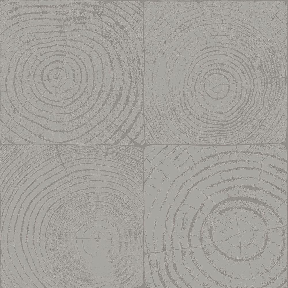 Szürke vlies fali tapéta, fautánzat évgyűrűkkel 347548, Matières - Wood, Origin