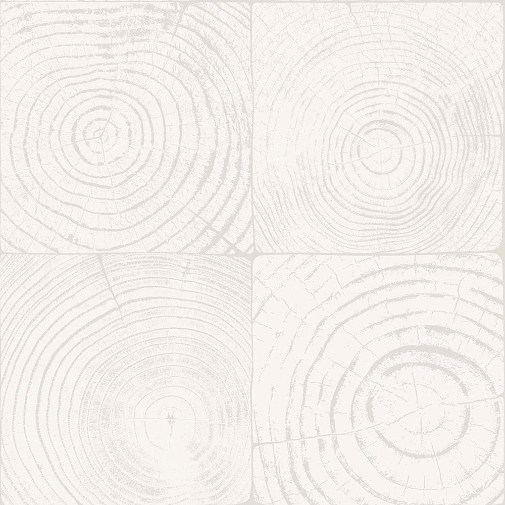 Szürke-fehér fali tapéta, fautánzat évgyűrűkkel 347546, Matières - Wood, Origin