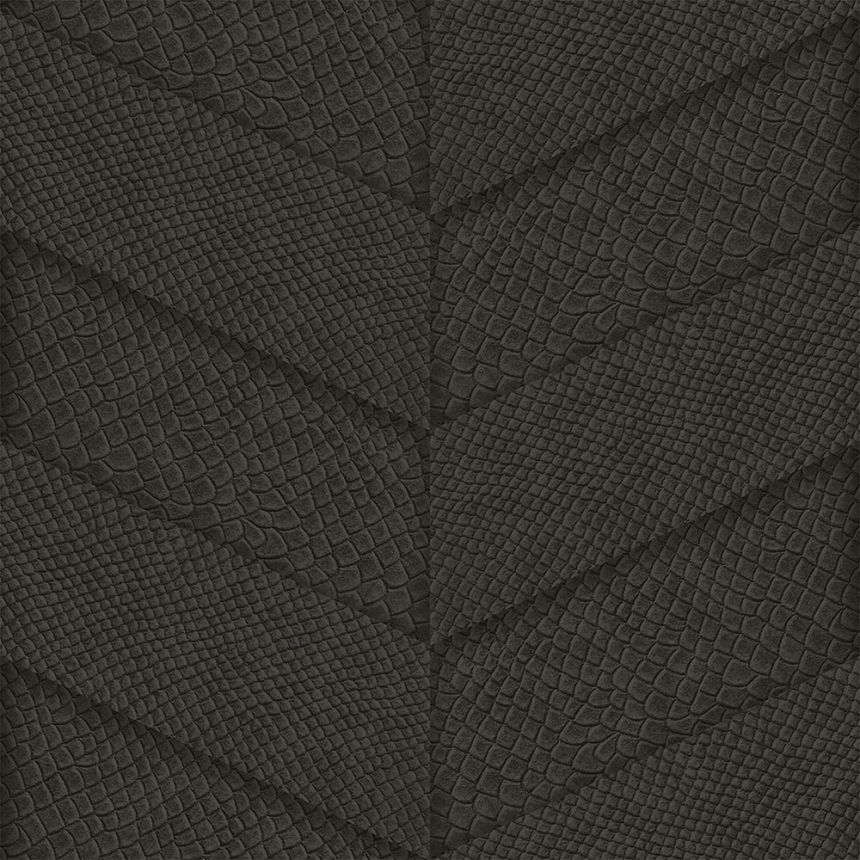 Vlies fekete tapéta, parkettás bőrminta 347795, Luxury Skins, Origin