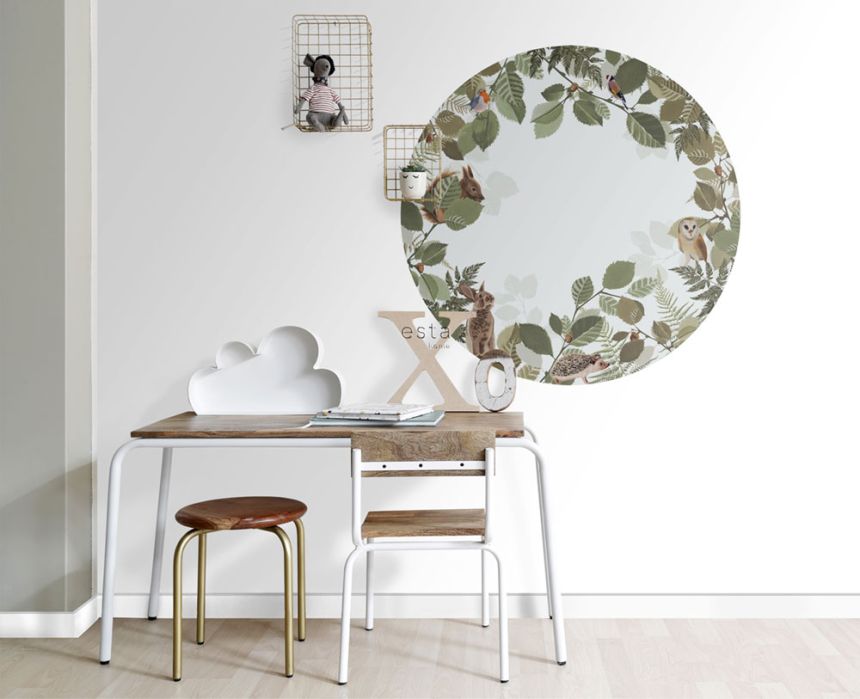 Öntapadós kör-tapéta Erdő, erdei állatok 159069, átmérő 70 cm, Forest Friends, Esta
