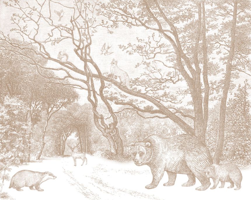 Vlies fali poszter Erdő, erdei állatok 159064, 350 x 279 cm, Forest Friends, Esta