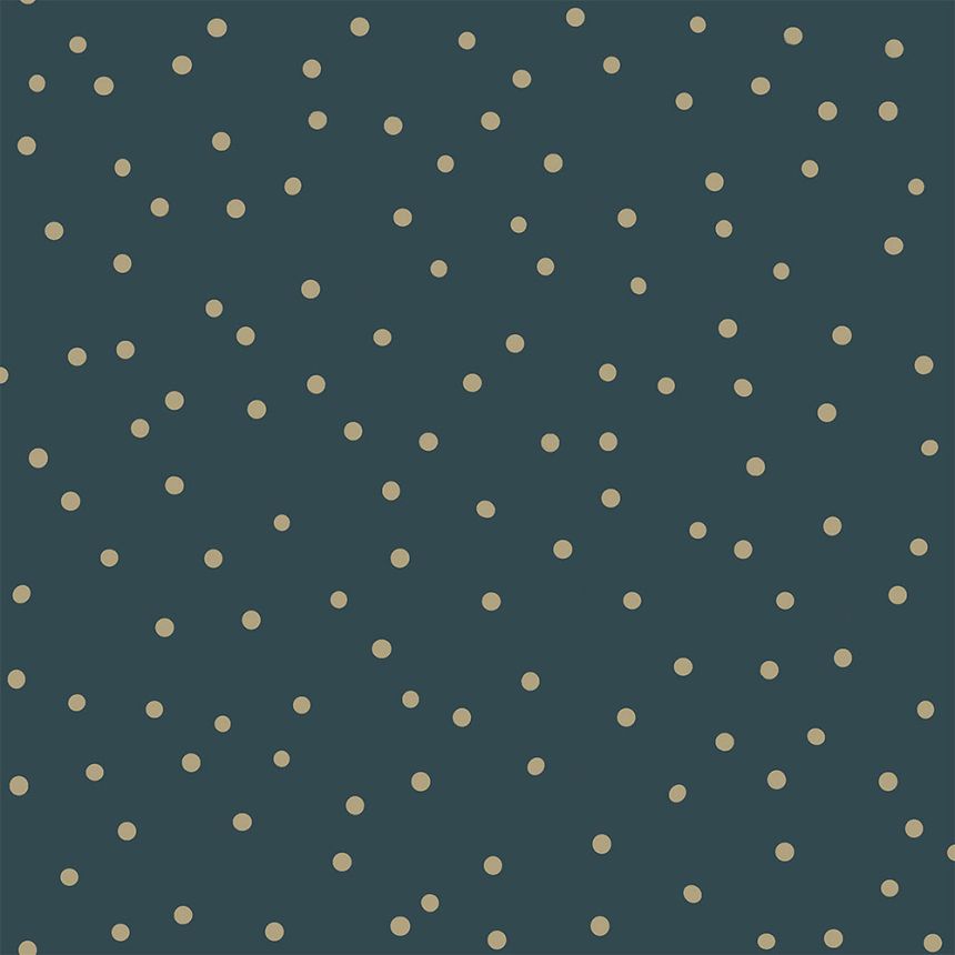Sötétkék vlies tapéta, arany pöttyös 139276, Forest Friends, Esta