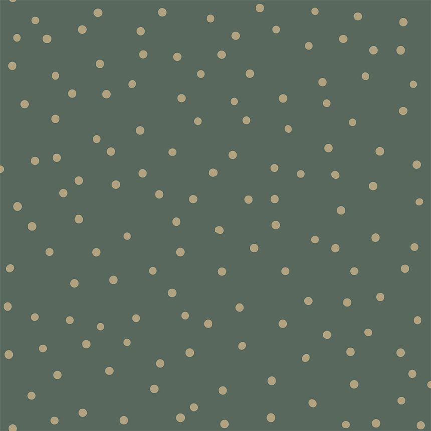 Vlies tapéta zöld, arany pöttyös 139275, Forest Friends, Esta