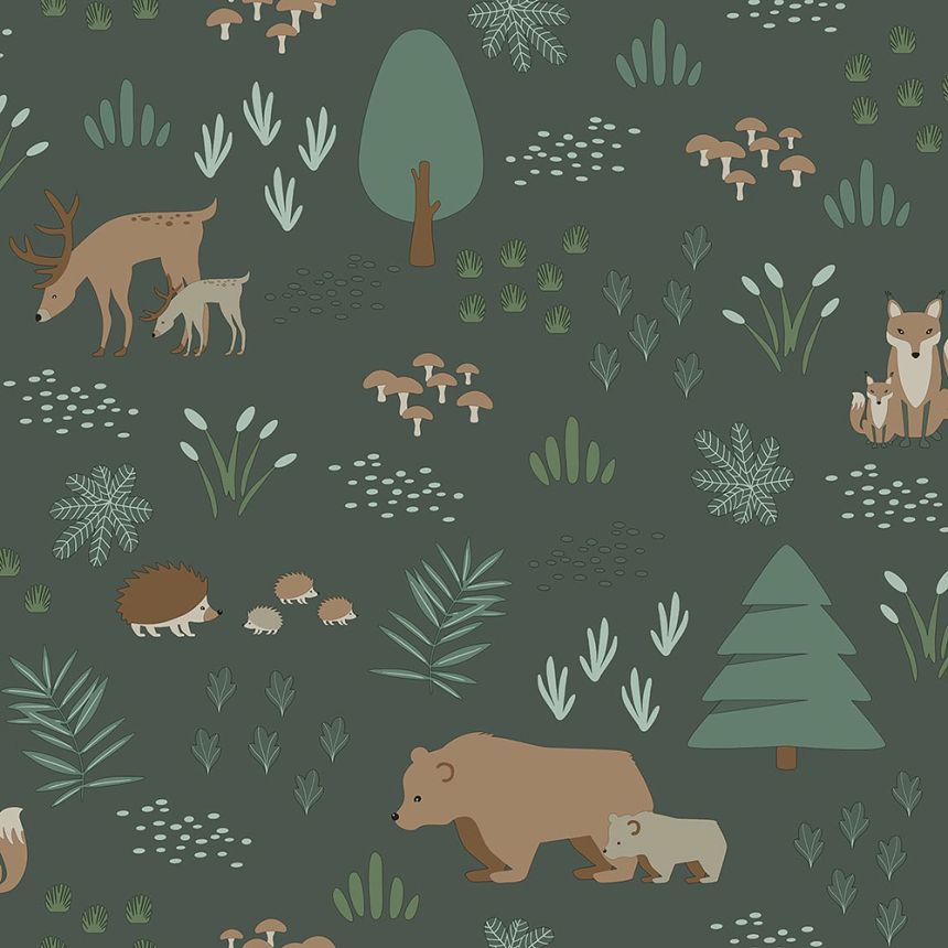 Szürke vlies gyerek tapéta Állatok az erdőben 139249, Forest Friends, Esta