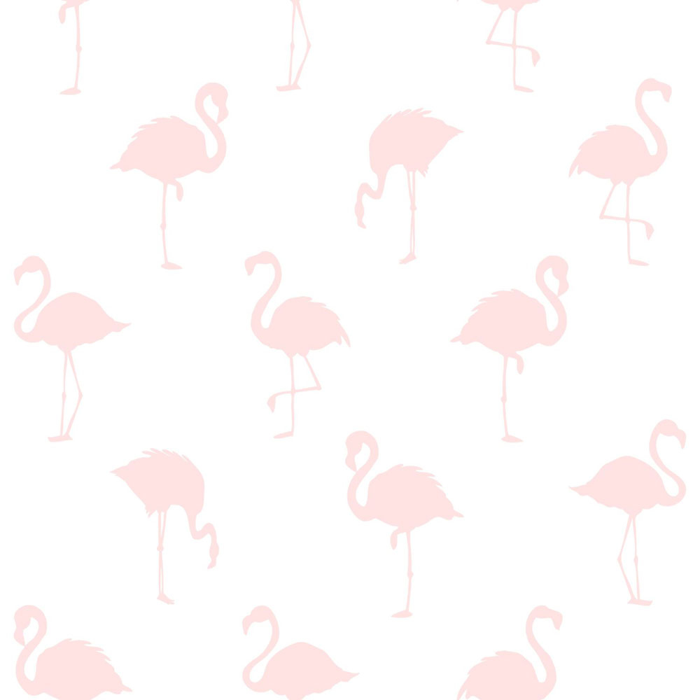 Vlies fehér tapéta rózsaszín flamingókkal 138918, Little Bandits, Esta