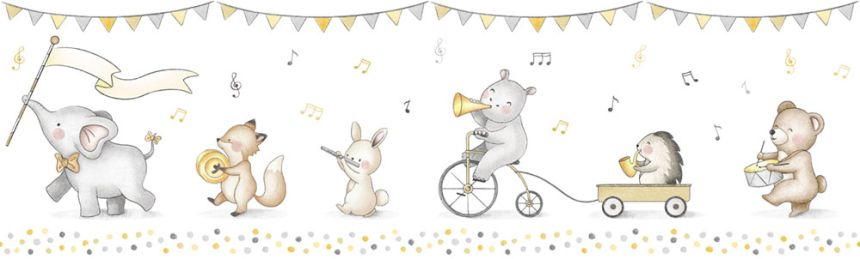 Gyermek öntapadós tapéta bordűr állatokkal 472-3, Pippo, ICH Wallcoverings