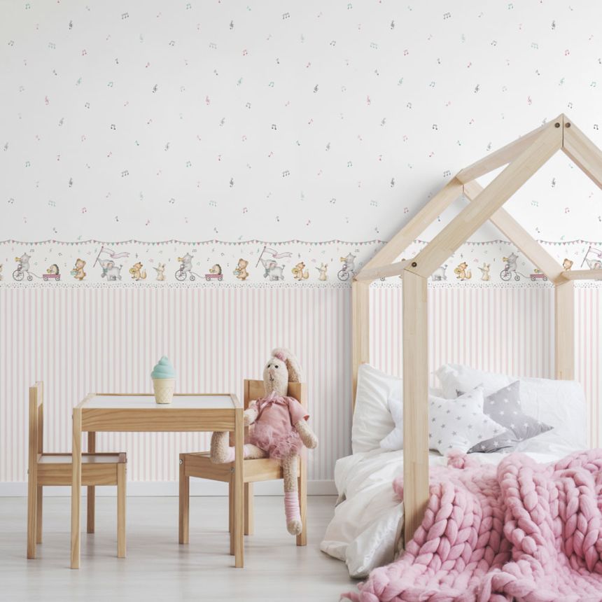 Gyermek öntapadós tapéta bordűr állatokkal 472-3, Pippo, ICH Wallcoverings