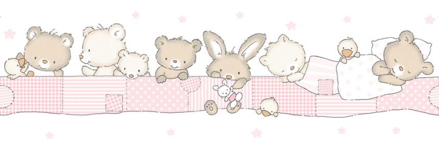 Gyermek öntapadós tapéta bordűr állatokkal 471-2, Pippo, ICH Wallcoverings