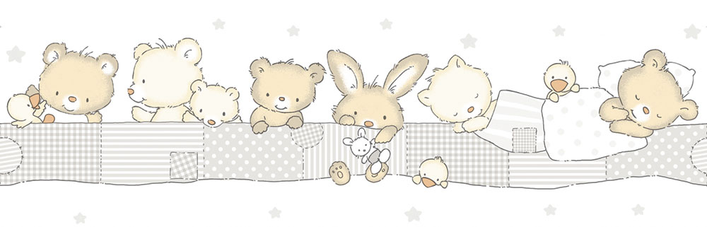 Gyermek öntapadós tapéta bordűr állatokkal 471-1, Pippo, ICH Wallcoverings