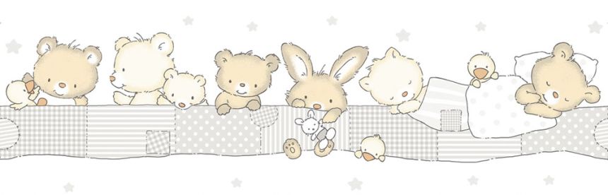 Gyermek öntapadós tapéta bordűr állatokkal 471-1, Pippo, ICH Wallcoverings