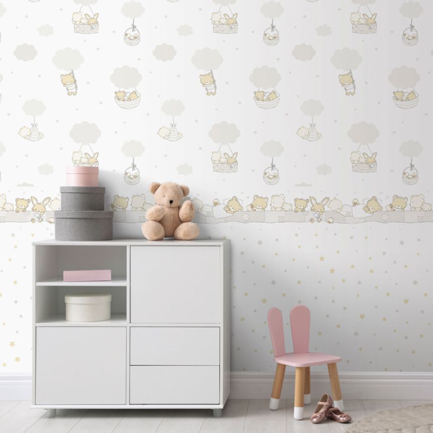 Gyermek öntapadós tapéta bordűr állatokkal 471-1, Pippo, ICH Wallcoverings