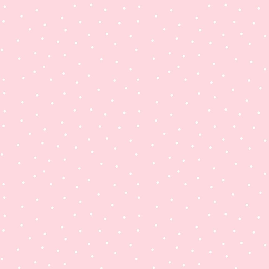 Rózsaszín papír tapéta, fehér pöttyös 459-2, Pippo, ICH Wallcoverings