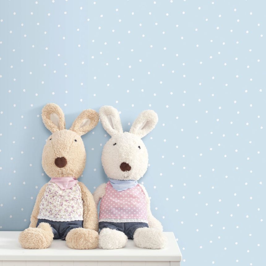 Rózsaszín papír tapéta, fehér pöttyös 459-2, Pippo, ICH Wallcoverings