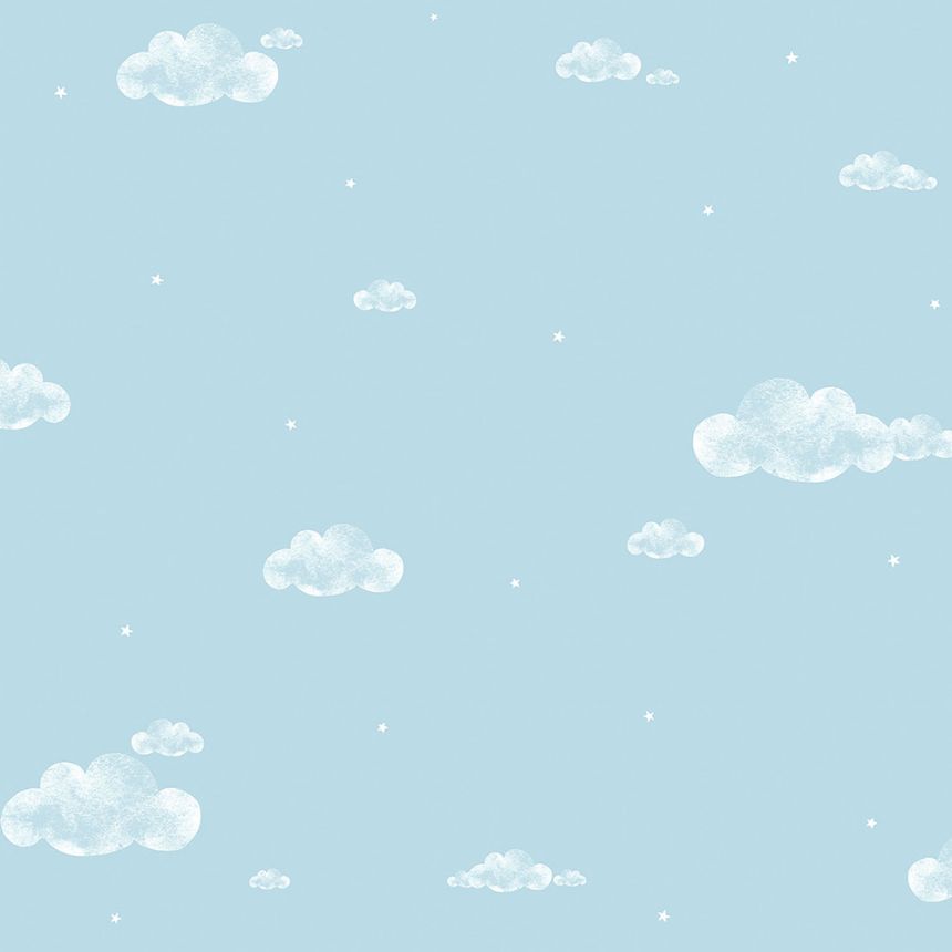 Kék papír tapéta, felhők, égbolt, csillagok 458-1, Pippo, ICH Wallcoverings