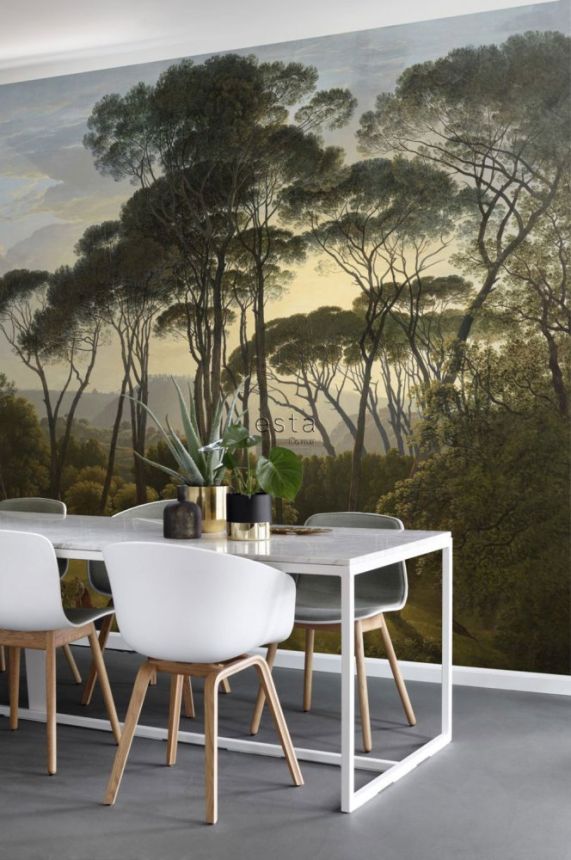 Vlies poszter tapeta Olasz táj, fák 158891, 372 x 279 cm, Blush, Esta Home