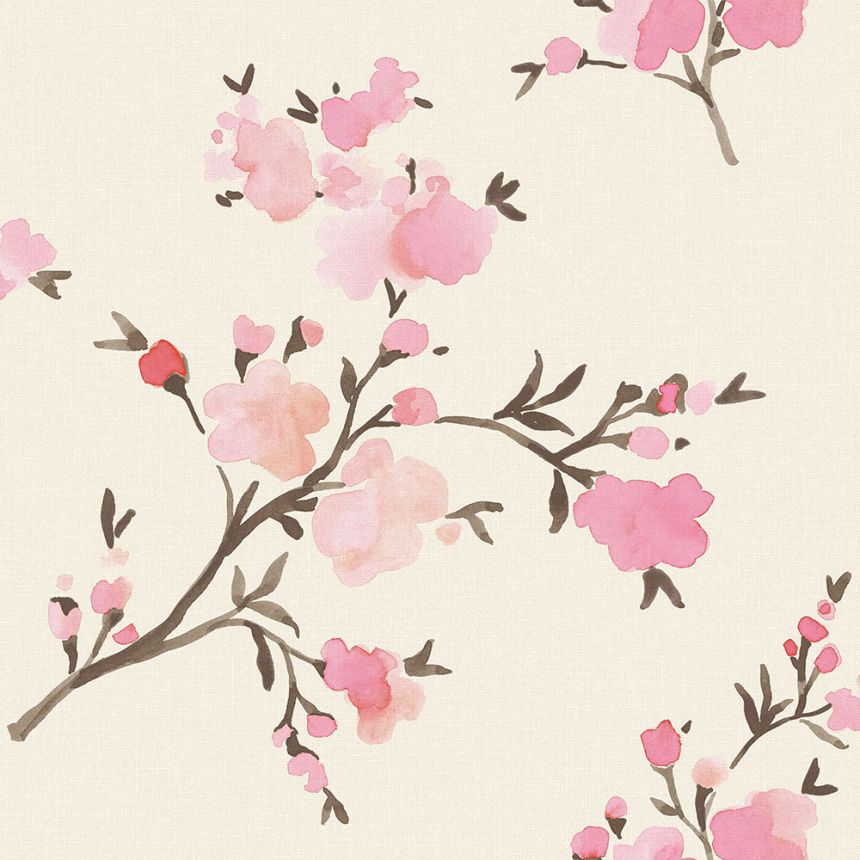 Vlies tapéta virágzó gallyakkal 148716, Blush, Esta Home