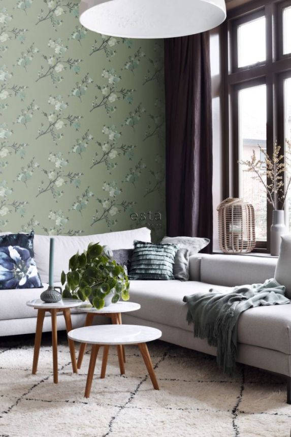 Vlies tapéta virágzó gallyakkal 148716, Blush, Esta Home