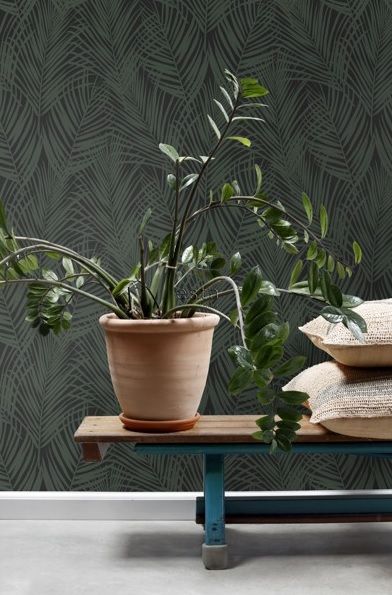 Vlies zöld tapéta pálmalevelekkel 139157, Paradise, Esta Home