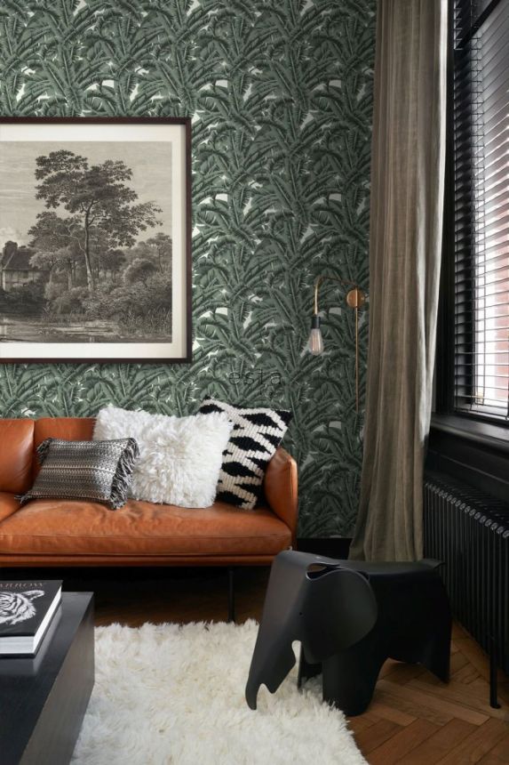 Vlies zöld tapéta trópusi levelekkel 139156, Paradise, Esta Home