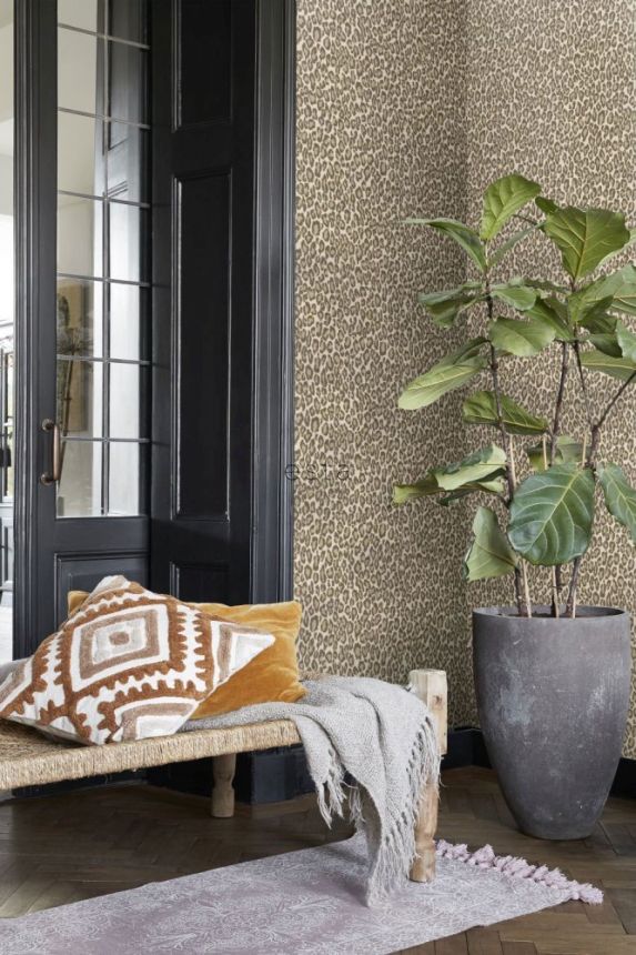 Vlies barna tapéta - leopárd bőr utánzata 139152, Paradise, Esta Home