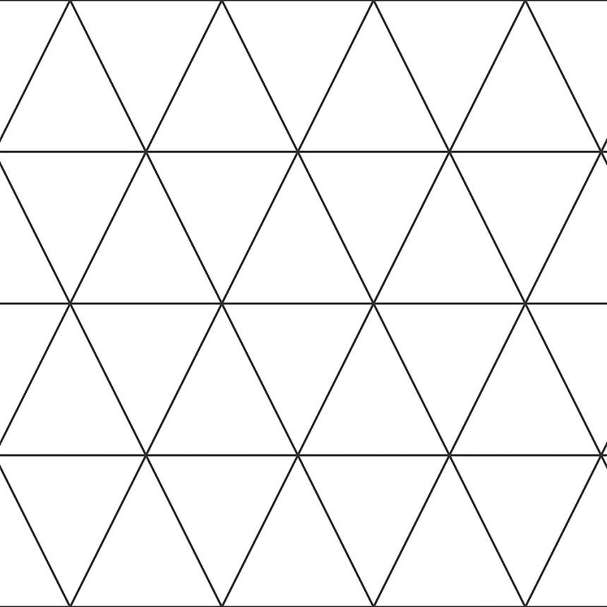 Geometrikus vlies tapéta - háromszögek fekete körvonalai 347683, Precious, Origin