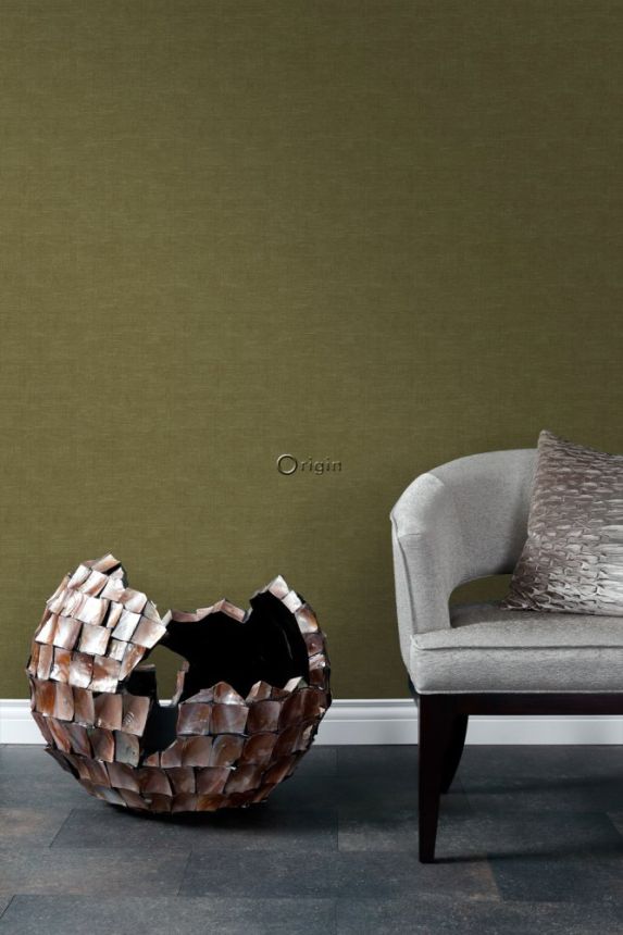 Vlies tapéta, szövet utánzat zöld melange 347635, Natural Fabrics, Origin