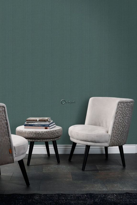 Vlies tapéta, zöld szövött szövet utánzat 347627, Natural Fabrics, Origin
