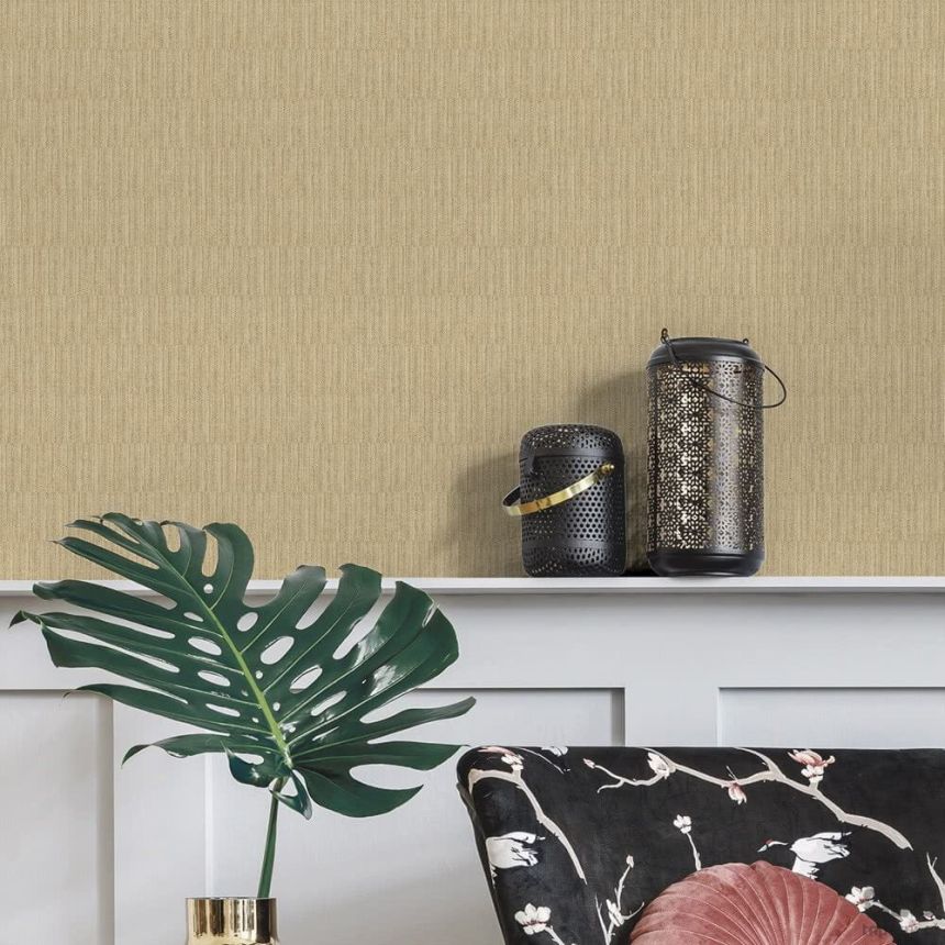 Okker-arany vlies tapéta - bambusz utánzat 6509-6, Batabasta, ICH Wallcoverings
