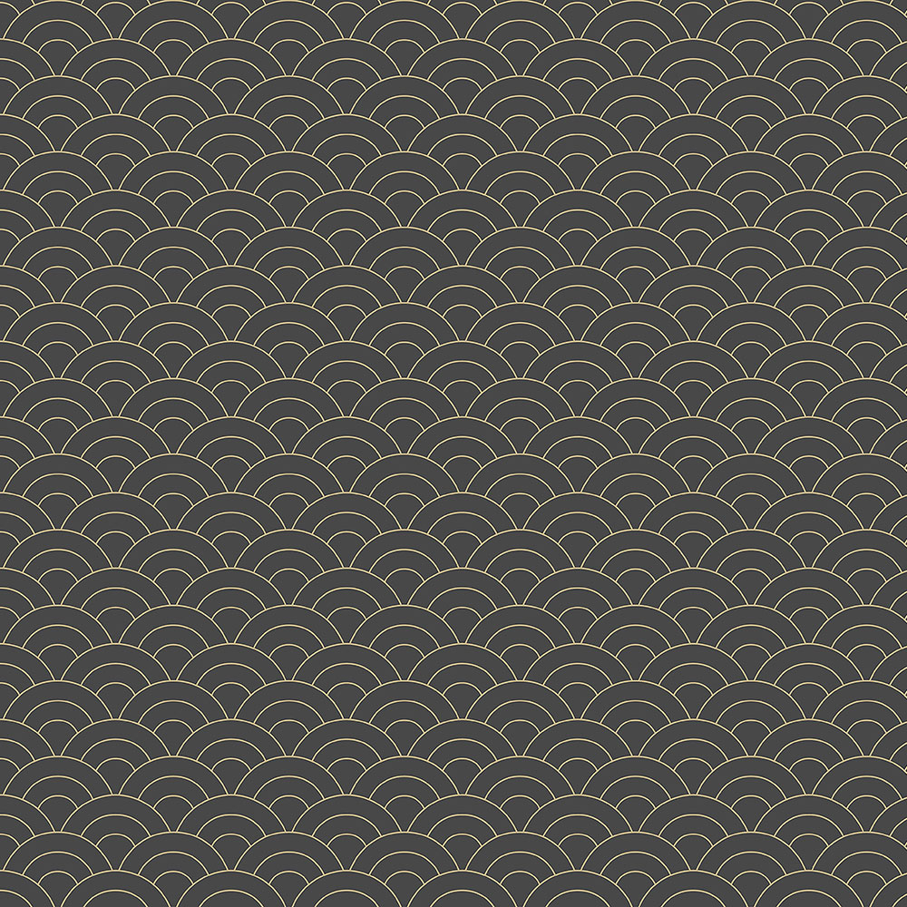 Fekete-arany vlies tapéta, íves mintával 6506-4, Batabasta, ICH Wallcoverings