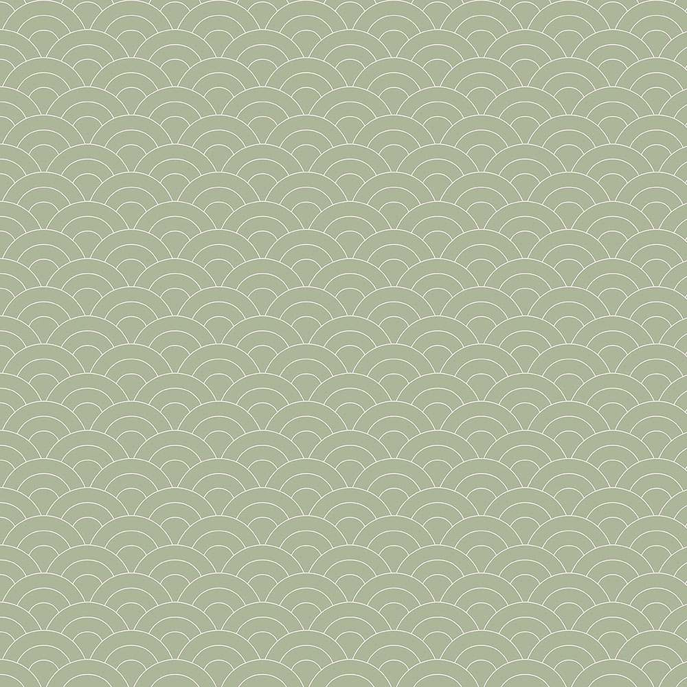 Zöld vlies tapéta, íves mintával 6506-3, Batabasta, ICH Wallcoverings