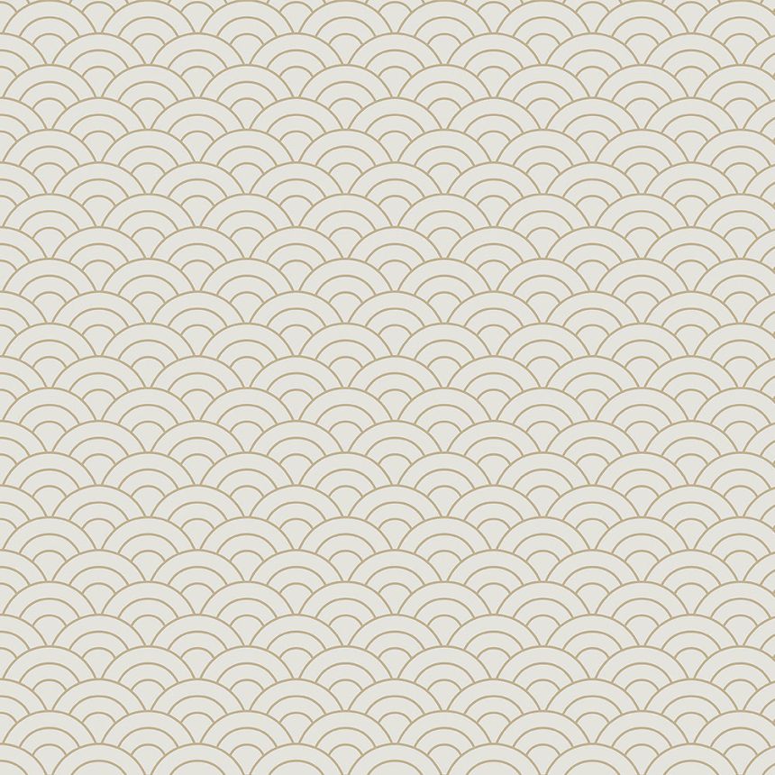 Bézs-arany vlies tapéta, íves mintával 6506-2, Batabasta, ICH Wallcoverings