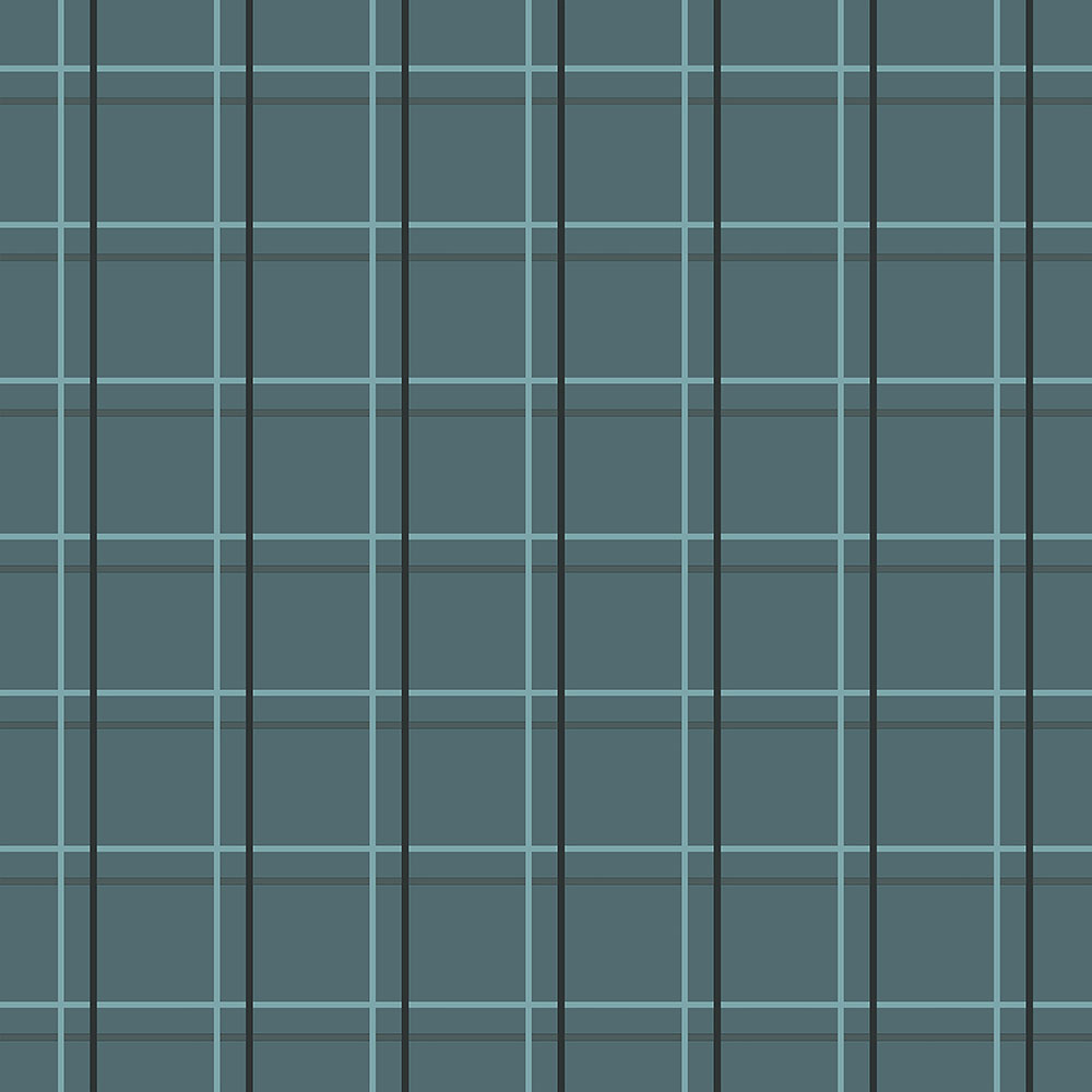 Türkiz geometrikus vlies tapéta, tartán 6505-1, Batabasta, ICH Wallcoverings