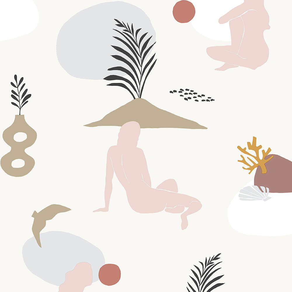 Krémes vlies tapéta, nők a tengerparton 6503-2, Batabasta, ICH Wallcoverings